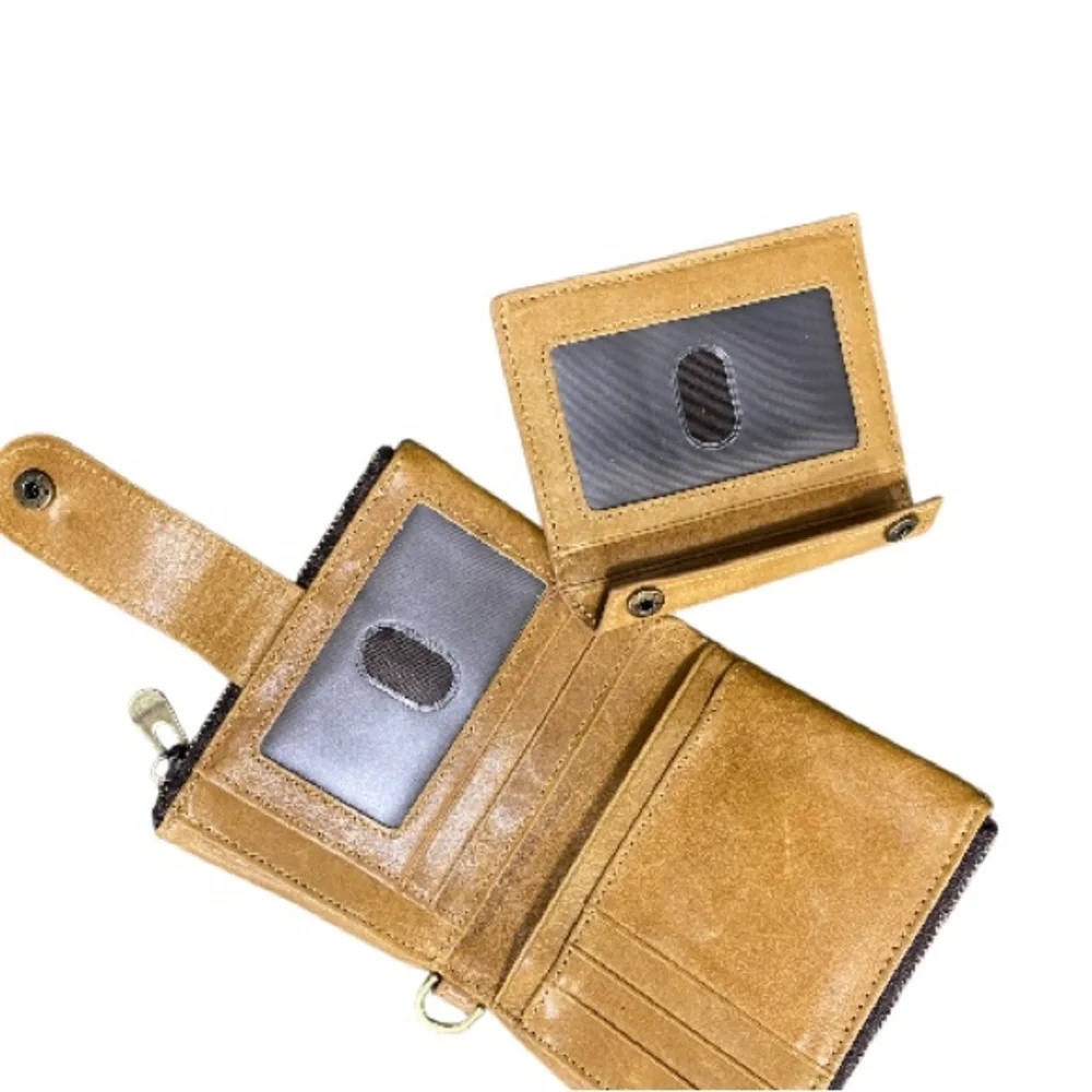Small leather wallet no brand , removable ID case, unisex